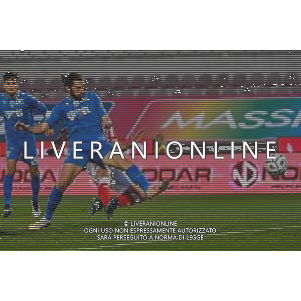 Marinil/LMedia - RL Vicenza vs Empoli FC - Italian Football Championship League BKT 2020/2021 13 March 2021 - Romeo Menti stadium, vicenza, Italy Photo showing: Leonardo Mancuso (Empoli FC) shoot of goal @Marinil/LMedia AG ALDO LVERANI SAS