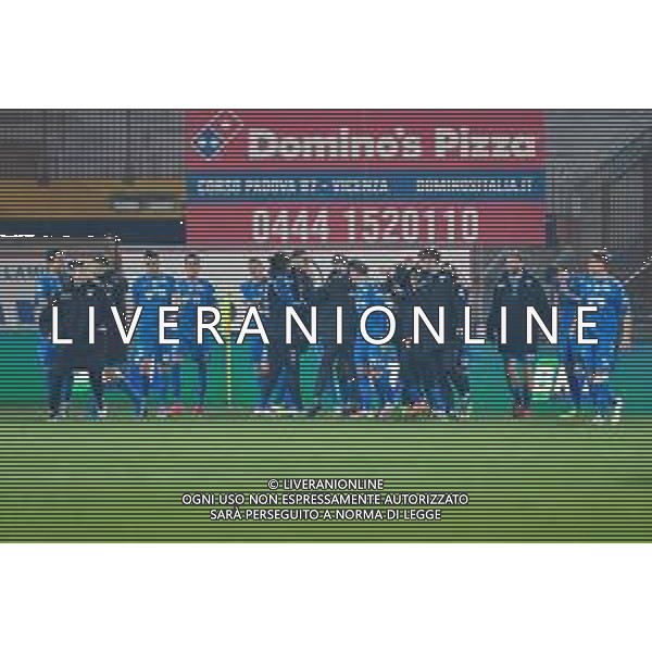 Marinil/LMedia - RL Vicenza vs Empoli FC - Italian Football Championship League BKT 2020/2021 13 March 2021 - Romeo Menti stadium, vicenza, Italy Photo showing: Empoli FC celebrate the winner match @Marinil/LMedia AG ALDO LIVERANI SAS
