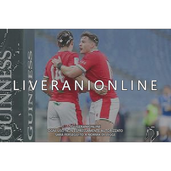 Marianiu/LMedia - 2021 Guinness Six Nations Rugby - Italy vs Wales - Rugby Six Nations match 13 March 2021 - Stadio Olimpico, rome, Italy Photo showing: esultanza Wales @Marianiu/LMedia AG ALDO LIVERANI SAS