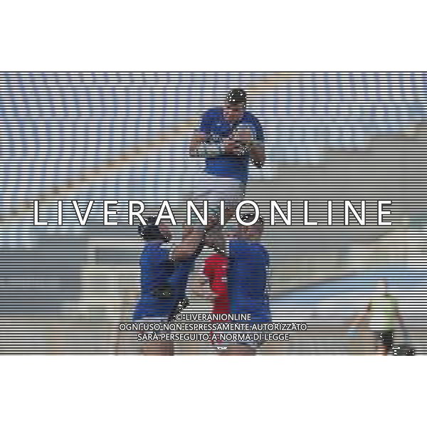 Marianiu/LMedia - 2021 Guinness Six Nations Rugby - Italy vs Wales - Rugby Six Nations match 13 March 2021 - Stadio Olimpico, rome, Italy Photo showing: touche Italy @Marianiu/LMedia AG ALDO LIVERANI SAS