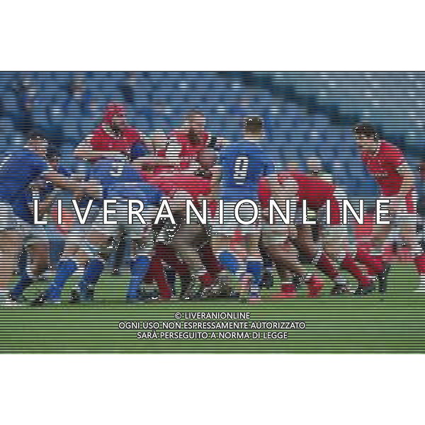 Marianiu/LMedia - 2021 Guinness Six Nations Rugby - Italy vs Wales - Rugby Six Nations match 13 March 2021 - Stadio Olimpico, rome, Italy Photo showing: maul Wales @Marianiu/LMedia AG ALDO LIVERANI SAS