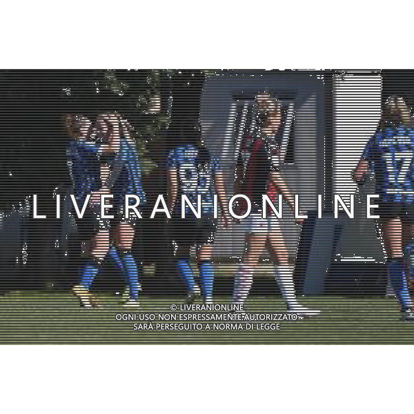 © TVRG esultanza Inter dopo il gol del 2 a 0 Inter Milano Women vs Milan Women Coppa Italia Femminile semifinale - gara di andata stadio Ernesto Breda Sesto San Giovanni (MI) 14-03-2021 foto Roberto Garavaglia/ag. Aldo Liverani sas