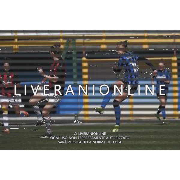 © TVRG Caroline Moller Hansen (Inter) al tiro Inter Milano Women vs Milan Women Coppa Italia Femminile semifinale - gara di andata stadio Ernesto Breda Sesto San Giovanni (MI) 14-03-2021 foto Roberto Garavaglia/ag. Aldo Liverani sas