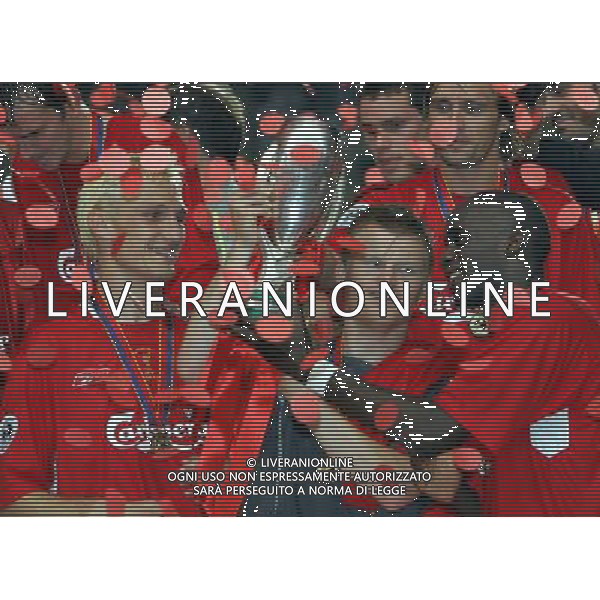 Montecarlo 26/08/2005 Finale Supercoppa Europea 2005 liverpool-cska mosca 3:1 nella foto preniazione liverpool ph marco luzzani/ag aldo liverani s.a.s.