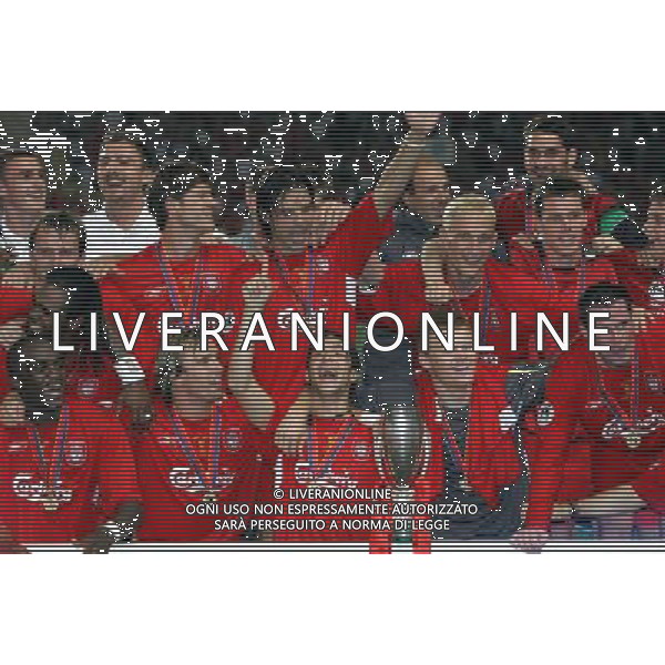 Montecarlo 26/08/2005 Finale Supercoppa Europea 2005 liverpool-cska mosca 3:1 nella foto preniazione liverpool ph marco luzzani/ag aldo liverani s.a.s.