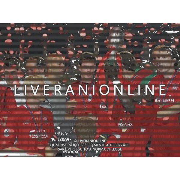 Montecarlo 26/08/2005 Finale Supercoppa Europea 2005 liverpool-cska mosca 3:1 nella foto preniazione liverpool ph marco luzzani/ag aldo liverani s.a.s.