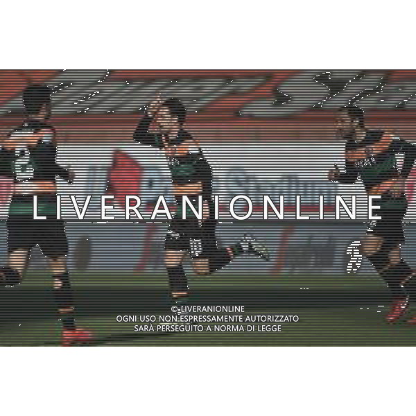 © TVRG esultanza Venezia dopo il gol dell\'1 a 0 Mattia Aramu Monza vs Venezia Campionato Serie BKT - 30a giornata Monza 20-03-2021 U-Power Stadium foto Roberto Garavaglia/ag. Aldo Liverani sas / AGENZIA ALDO LIVERANI SAS