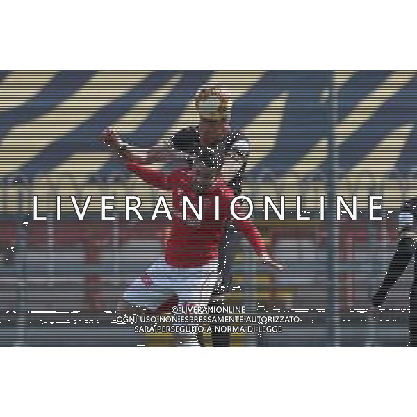 Cerquiglinio/LMedia - AC Perugia vs FC Sudtirol - Italian football Serie C match 2020/2021 21 March 2021 - Renato Curi stadium, perugia, Italy Photo showing: malomo alessandro (defender fc sudtirol) vs minesso mattia (pg18 perugia calcio) @Cerquiglinio/LMedia/ AGENZIA ALDO LIVERANI SAS