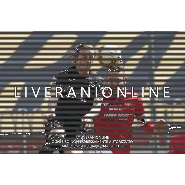 Cerquiglinio/LMedia - AC Perugia vs FC Sudtirol - Italian football Serie C match 2020/2021 21 March 2021 - Renato Curi stadium, perugia, Italy Photo showing: fischnaller manuel (striker fc sudtirol) vs gabriele angella (n.05 perugia calcio) hits his head @Cerquiglinio/LMedia/ AGENZIA ALDO LIVERANI SAS