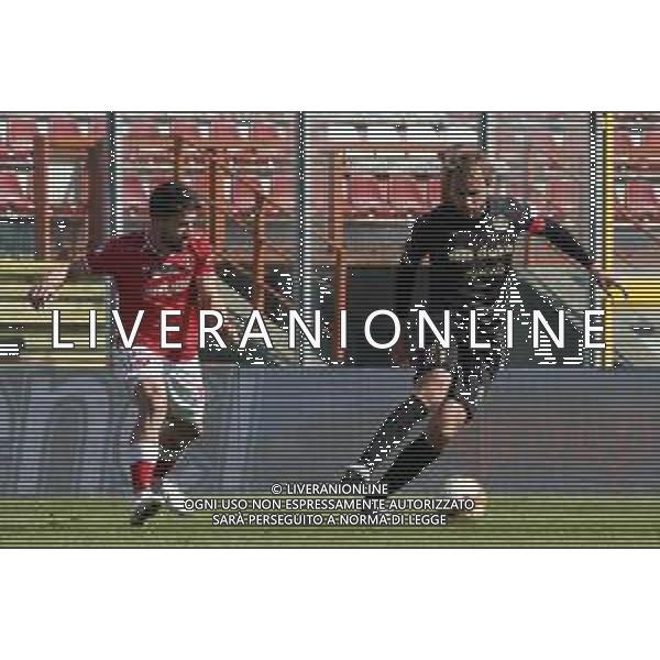 Cerquiglinio/LMedia - AC Perugia vs FC Sudtirol - Italian football Serie C match 2020/2021 21 March 2021 - Renato Curi stadium, perugia, Italy Photo showing: tait fabian (midfielder fc sudtirol) vs soaunas dimitrios (n.13 perugia calcio) @Cerquiglinio/LMedia/ AGENZIA ALDO LIVERANI SAS