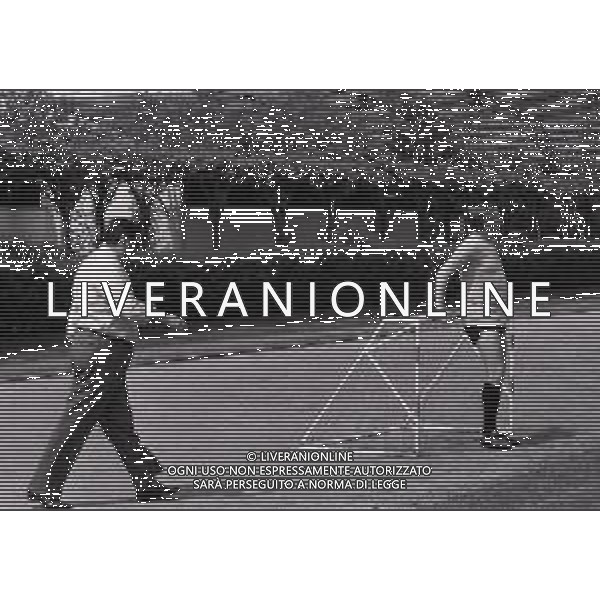 RETROSPETTIVA NILS LIEDHOLM ALLENATORE CALCIO NELLA FOTO NILS LIEDHOLM CON NEREO ROCCO A MILANELLO NELL\'ANNO 1977 AG ALDO LIVERANI SAS 