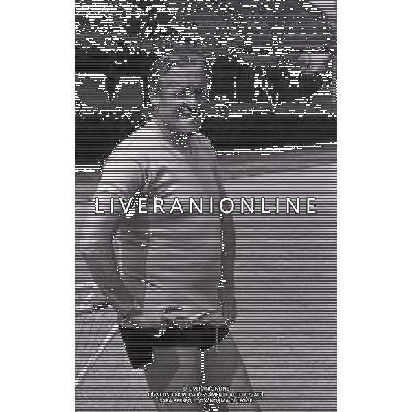 RETROSPETTIVA NILS LIEDHOLM ALLENATORE CALCIO NELLA FOTO NILS LIEDHOLM A MILANELLO NELL\'ANNO 1977 AG ALDO LIVERANI SAS 