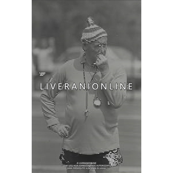 RETROSPETTIVA NILS LIEDHOLM ALLENATORE ROMA CALCIO NELLA FOTO NILS LIEDHOLM ALLENATORE ROMA CALCIO NELL\'ANNO 1983-1984 AG ALDO LIVERANI SAS  