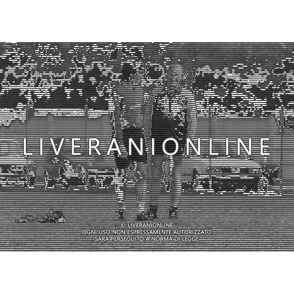 RETROSPETTIVA NILS LIEDHOLM ALLENATORE ROMA CALCIO NELLA FOTO NILS LIEDHOLM ALLENATORE ROMA CALCIO NELL\'ANNO 1983-1984 E CARLO ANCELOTTI AG ALDO LIVERANI SAS  