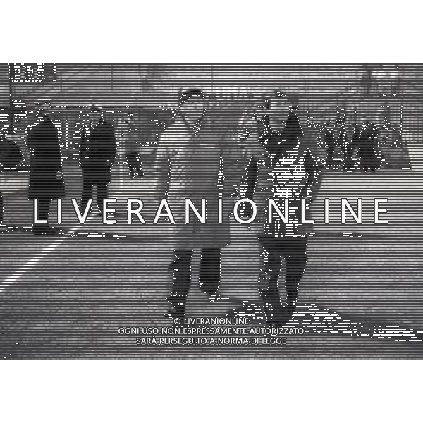 RETROSPETTIVA NILS LIEDHOLM ALLENATORE ROMA CALCIO NELLA FOTO NILS LIEDHOLM ALLENATORE MILAN NELL\'ANNO 1985-1986 CON GAETANO SALVEMINI AG ALDO LIVERANI SAS