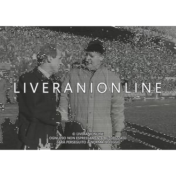 RETROSPETTIVA NILS LIEDHOLM ALLENATORE ROMA CALCIO NELLA FOTO NILS LIEDHOLM ALLENATORE MILAN NELL\'ANNO 1985-1986 CON GIOVANNI TRAPATTONI AG ALDO LIVERANI SAS