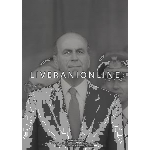 1984 MILANO INAUGURAZIONE DELLA CASERMA DELLA POLIZIA DI STATO ANTONIO ANNARUMMA NELLA FOTO GIUSEPPE PORPORA CAPO DELLA POLIZIA AG ALDO LIVERANI SAS
