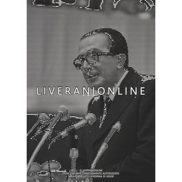 RETROSPETTIVA GIULIO ANDREOTTI POLITICO NELLA FOTO GIULIO ANDREOTTI AL CONGRESSO DELLA DEMOCRAZIA CRISTIANA NELL\'ANNO 1973 A ROMA AG ALDO LIVERANI SAS