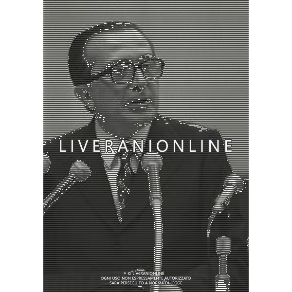 RETROSPETTIVA GIULIO ANDREOTTI POLITICO NELLA FOTO GIULIO ANDREOTTI AL CONGRESSO DELLA DEMOCRAZIA CRISTIANA NELL\'ANNO 1973 A ROMA AG ALDO LIVERANI SAS