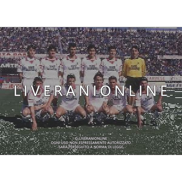 RETROSPETTIVA BARI CALCIO 1988-1989 NELLA FOTO LA FORMAZIONE DEL BARI CALCIO NELL\'ANNO 1988-1989 AG ALDO LIVERANI SAS 
