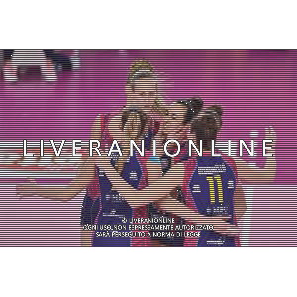 Guglielmii/LMedia - Playoff - Savino Del Bene Scandicci vs Zanetti Bergamo - Campionato di Volley Serie A1 Femminile 2020/2021 24 marzo 2021 - PalaRialdoli, Scandicci, Italia Nella foto: Esultanza Savino Del Bene Scandicci @Guglielmii/LMedia/Agenzia ALDO LIVERANI SAS