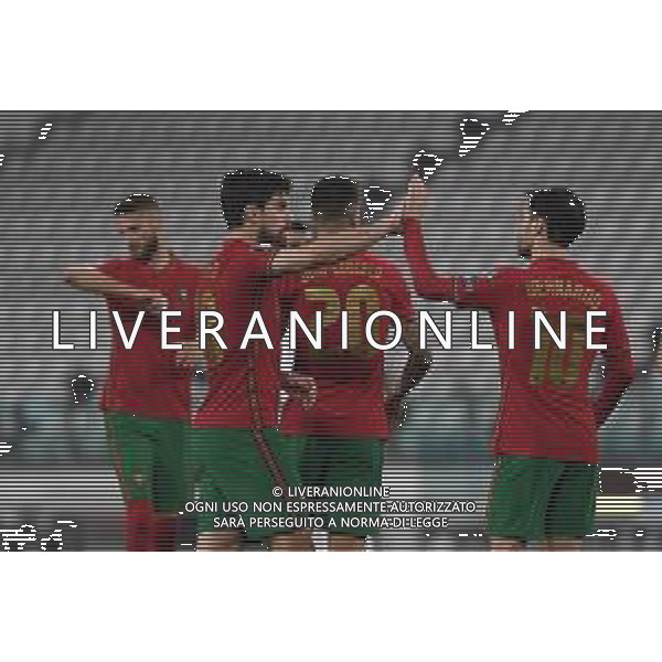 Torino 24.03.2021 Allianz Stadium Portogallo vs Azerbaigian Qualificazioni Mondiali Qatar 2022 ©Viganti/Agenzia Aldo Liverani Nella foto: esultanza portogallo ©Manuela Viganti / Agenzia ALDO LIVERANI SAS