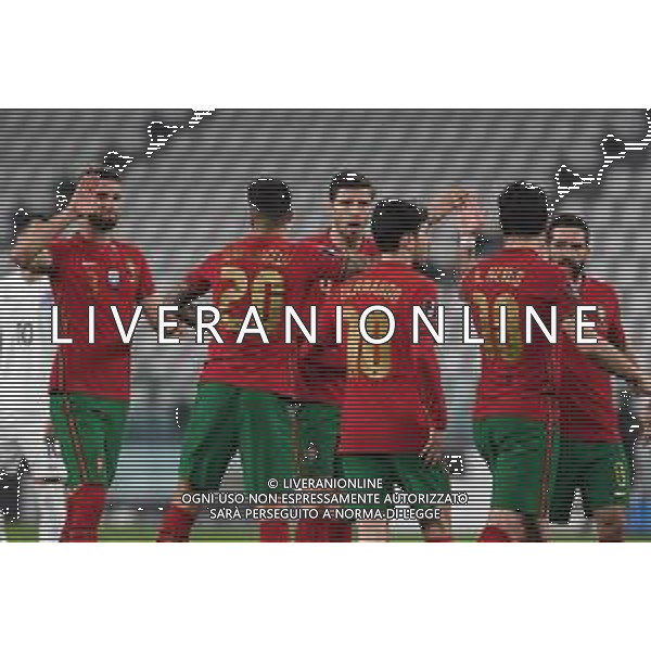 Torino 24.03.2021 Allianz Stadium Portogallo vs Azerbaigian Qualificazioni Mondiali Qatar 2022 ©Viganti/Agenzia Aldo Liverani Nella foto: esultanza portogallo ©Manuela Viganti / Agenzia ALDO LIVERANI SAS