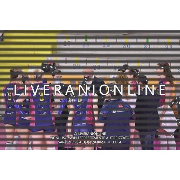 Guglielmii/LMedia - Playoff - Savino Del Bene Scandicci vs Zanetti Bergamo - Campionato di Volley Serie A1 Femminile 2020/2021 24 marzo 2021 - PalaRialdoli, Scandicci, Italia Nella foto: Time-out Savino Del Bene Scandicci @Guglielmii/LMedia/ Agenzia ALDO LIVERANI SAS