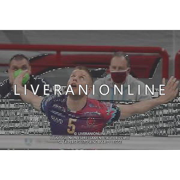 Cerquiglinio/LMedia - Sir Sicoma Monini Perugia vs Itas Trentino - Volley Champions League Men 2020/2021 24 marzo 2021 - Pala Barton, Perugia, Italia Nella foto: ter horst thijs (n.5 hitter spicker sir safety conad perugia) al servizio @Cerquiglinio/LMedia/ Agenzia ALDO LIVERANI SAS