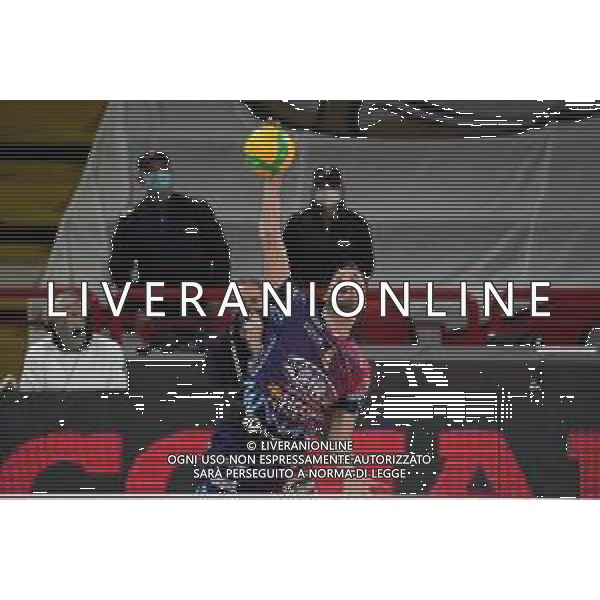 Cerquiglinio/LMedia - Sir Sicoma Monini Perugia vs Itas Trentino - Volley Champions League Men 2020/2021 24 marzo 2021 - Pala Barton, Perugia, Italia Nella foto: travica dragan (n.04 setter sir safety conad perugia) al servizio @Cerquiglinio/LMedia/ Agenzia ALDO LIVERANI SAS