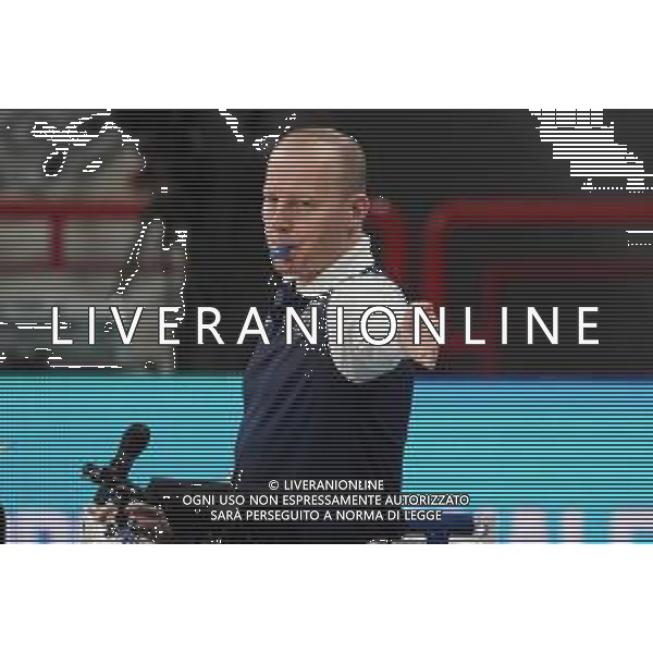 Cerquiglinio/LMedia - Sir Sicoma Monini Perugia vs Itas Trentino - Volley Champions League Men 2020/2021 24 marzo 2021 - Pala Barton, Perugia, Italia Nella foto: moroszek wojciech (1¬∞ arbitro cev champions league @Cerquiglinio/LMedia/ Agenzia ALDO LIVERANI SAS