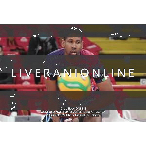 Cerquiglinio/LMedia - Sir Sicoma Monini Perugia vs Itas Trentino - Volley Champions League Men 2020/2021 24 marzo 2021 - Pala Barton, Perugia, Italia Nella foto: wilfredo leon venero (n.9 hitter spiker sir safety conad perugia) @Cerquiglinio/LMedia AG ALDOLIVERANI SAS