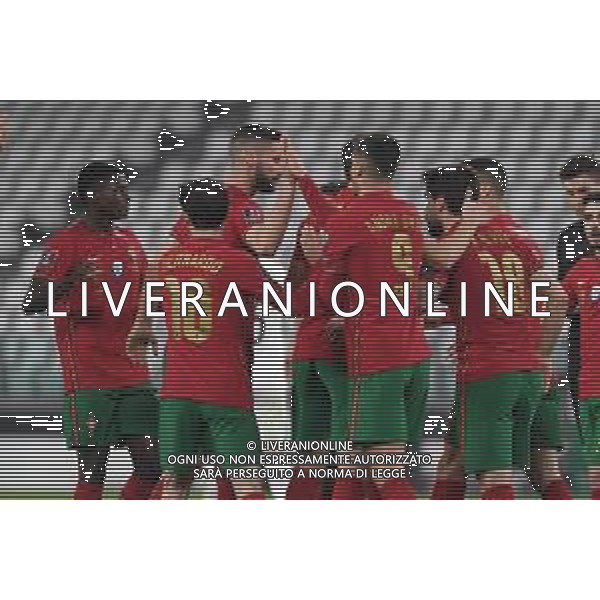 Torino 24.03.2021 Allianz Stadium Portogallo vs Azerbaigian Qualificazioni Mondiali Qatar 2022 ©Viganti/Agenzia Aldo Liverani Nella foto: esultanza portogallo ©Manuela Viganti/ AGENZIA ALDO LIVERANI SAS