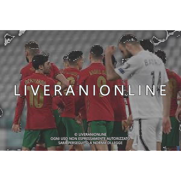 Torino 24.03.2021 Allianz Stadium Portogallo vs Azerbaigian Qualificazioni Mondiali Qatar 2022 ©Viganti/Agenzia Aldo Liverani Nella foto: esultanza portogallo ©Manuela Viganti/ AGENZIA ALDO LIVERANI SAS