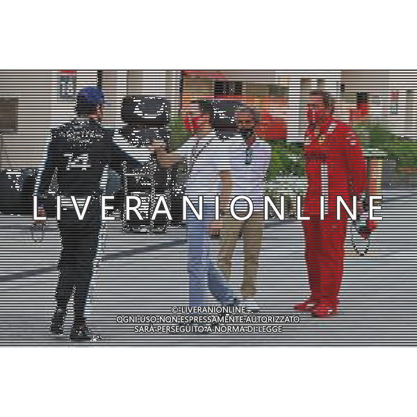 (L to R): Fernando Alonso (ESP) Alpine F1 Team; Nicolas Todt (FRA) Driver Manager; Alain Prost (FRA) Alpine F1 Team Non-Executive Director; and Gino Rosato (CDN) Ferrari. 26.03.2021. Formula 1 World Championship, Rd 1, Bahrain Grand Prix, Sakhir, Bahrain, Practice Day - www.xpbimages.com, EMail: requests@xpbimages.com © Copyright: Moy / XPB Images/ AGENZIA ALDO LIVERANI SAS - ITALY ONLY EDITORIAL USE ONLY