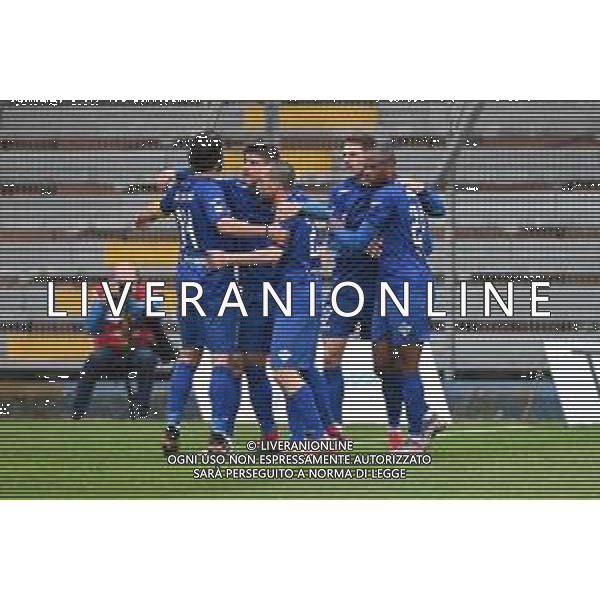 © TVRG esultanza Como dopo il gol dell\'1 a 0 Como vs Pontedera Campionato Serie C girone A - 33a giornata Como 27-03-2021 Stadio Giuseppe Sinigaglia foto Roberto Garavaglia/ag. Aldo Liverani sas