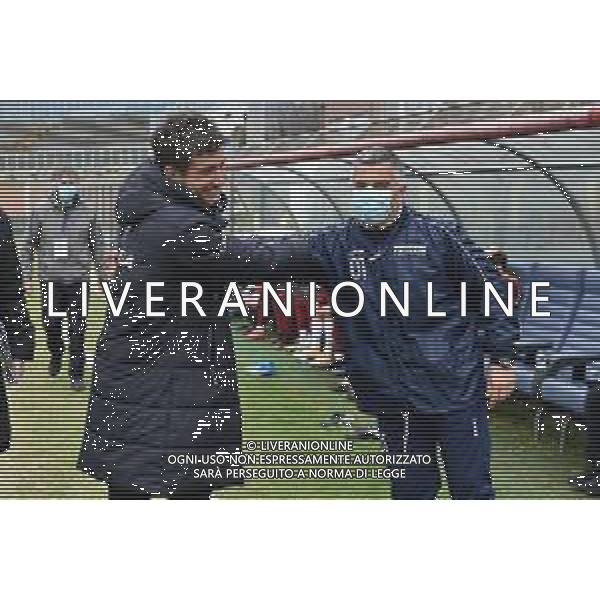 © TVRG Giacomo Gattuso allenatore Como SX e Ivan Maraia allenatore Pontedera DX Como vs Pontedera Campionato Serie C girone A - 33a giornata Como 27-03-2021 Stadio Giuseppe Sinigaglia foto Roberto Garavaglia/ag. Aldo Liverani sas