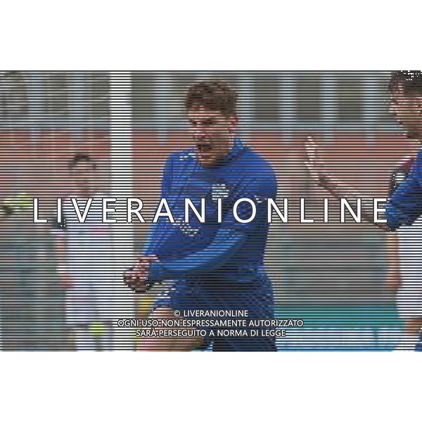 © TVRG Alessandro Gabrielloni (Como) esulta dopo il gol del 3 a 1 Como vs Pontedera Campionato Serie C girone A - 33a giornata Como 27-03-2021 Stadio Giuseppe Sinigaglia foto Roberto Garavaglia/ag. Aldo Liverani sas