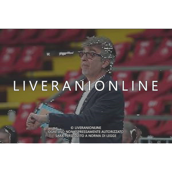 Cerquiglinio/LMedia - Playoff - Semifinali - Sir Safety Conad Perugia vs Vero Volley Monza - Campionato di Volley Superlega Serie A 2020/2021 27 marzo 2021 - Pala Barton, Perugia, Italia Nella foto: eccheli massimo (1¬∞ allenatore vero volley monza) @Cerquiglinio/LMedia/ AGENZIA ALDO LIVERANI SAS