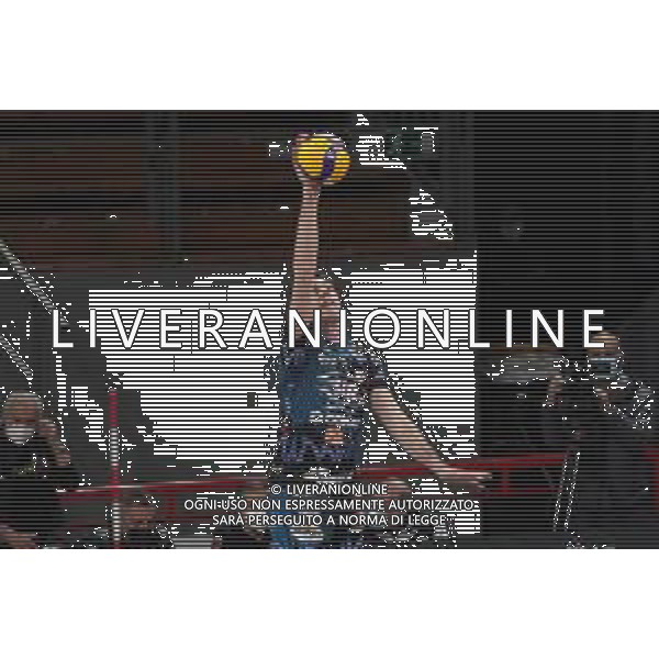 Cerquiglinio/LMedia - Playoff - Semifinali - Sir Safety Conad Perugia vs Vero Volley Monza - Campionato di Volley Superlega Serie A 2020/2021 27 marzo 2021 - Pala Barton, Perugia, Italia Nella foto: fabio ricci (n.2 middle-blocker sir safety conad perugia) al servizio @Cerquiglinio/LMedia/ AGENZIA ALDO LIVERANI SAS