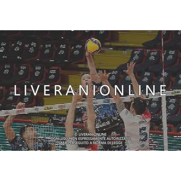 Cerquiglinio/LMedia - Playoff - Semifinali - Sir Safety Conad Perugia vs Vero Volley Monza - Campionato di Volley Superlega Serie A 2020/2021 27 marzo 2021 - Pala Barton, Perugia, Italia Nella foto: oleh plotnytskyi (n.17 bitter sticker sir safety conad perugia) schiaccia @Cerquiglinio/LMedia/ AGENZIA ALDO LIVERANI SAS