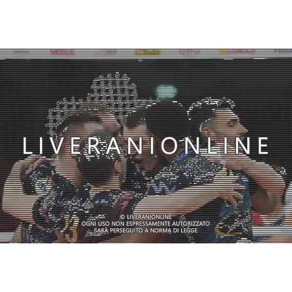 Cerquiglinio/LMedia - Playoff - Semifinali - Sir Safety Conad Perugia vs Vero Volley Monza - Campionato di Volley Superlega Serie A 2020/2021 27 marzo 2021 - Pala Barton, Perugia, Italia Nella foto: sir safety conad esulta @Cerquiglinio/LMedia/ AGENZIA ALDO LIVERANI SAS