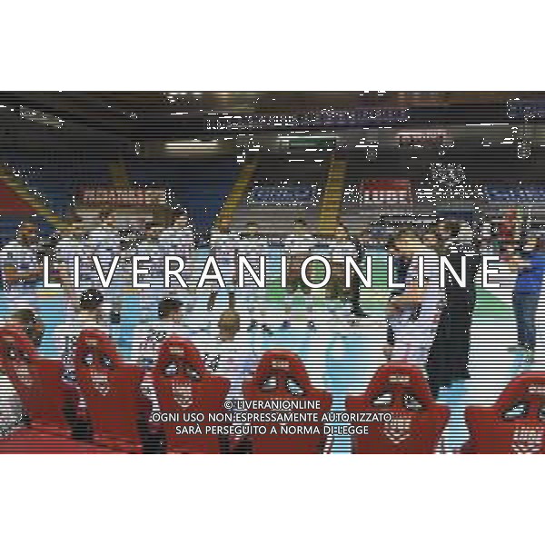 Bartomeolio/LMedia - Playoff - Semifinali - Cucine Lube Civitanova vs Itas Trentino - Campionato di Volley Superlega Serie A 2020/2021 28 marzo 2021 - Eurosuole Forum, Civitanova Marche, Italia Nella foto: Itas Trentino scende in campo @Bartomeolio/LMedia AG ALDO LIVERANI SAS