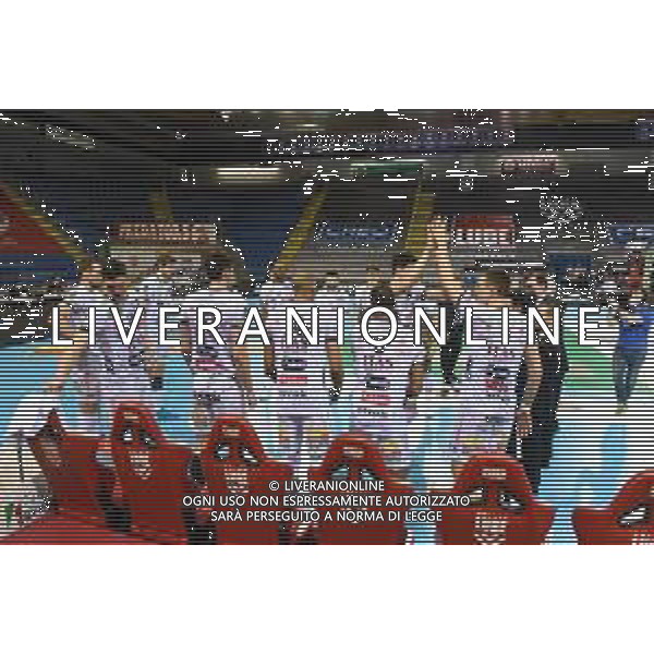 Bartomeolio/LMedia - Playoff - Semifinali - Cucine Lube Civitanova vs Itas Trentino - Campionato di Volley Superlega Serie A 2020/2021 28 marzo 2021 - Eurosuole Forum, Civitanova Marche, Italia Nella foto: Itas Trentino scende in campo @Bartomeolio/LMedia AG ALDO LIVERANI SAS