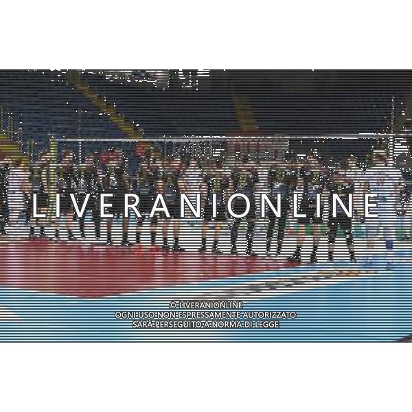 Bartomeolio/LMedia - Playoff - Semifinali - Cucine Lube Civitanova vs Itas Trentino - Campionato di Volley Superlega Serie A 2020/2021 28 marzo 2021 - Eurosuole Forum, Civitanova Marche, Italia Nella foto: Cucine Lube Civitanova scende in campo @Bartomeolio/LMedia AG ALDO LIVERANI SAS