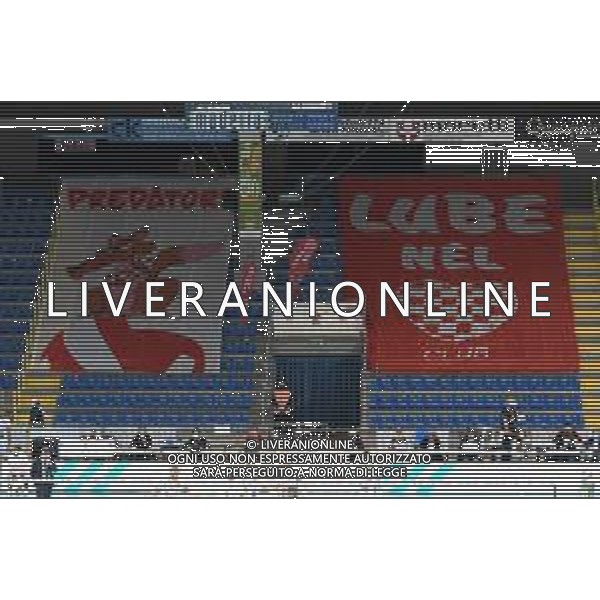 Bartomeolio/LMedia - Playoff - Semifinali - Cucine Lube Civitanova vs Itas Trentino - Campionato di Volley Superlega Serie A 2020/2021 28 marzo 2021 - Eurosuole Forum, Civitanova Marche, Italia Nella foto: Curva Cucine Lube Civitanova vuota @Bartomeolio/LMedia AG ALDO LIVERANI SAS
