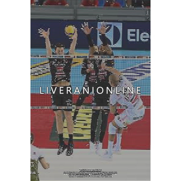 Bartomeolio/LMedia - Playoff - Semifinali - Cucine Lube Civitanova vs Itas Trentino - Campionato di Volley Superlega Serie A 2020/2021 28 marzo 2021 - Eurosuole Forum, Civitanova Marche, Italia Nella foto: Schiacciata Nimir Abdel-Aziz #14 (Itas Trentino) @Bartomeolio/LMedia AG ALDO LIVERANI SAS