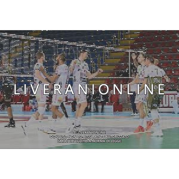 Bartomeolio/LMedia - Playoff - Semifinali - Cucine Lube Civitanova vs Itas Trentino - Campionato di Volley Superlega Serie A 2020/2021 28 marzo 2021 - Eurosuole Forum, Civitanova Marche, Italia Nella foto: Esultanza dei giocatori della Itas Trentino @Bartomeolio/LMedia/ AGENZIA ALDO LIVERANI SAS