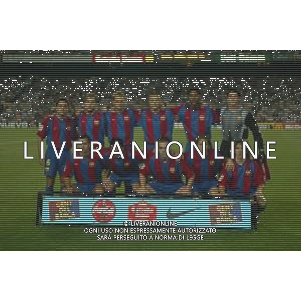 BARCELLONA CALCIO, 2002/2003 NELLA FOTO FORMAZIONE BARCELLONA 2002/2003 AGENZIA ALDO LIVERANI