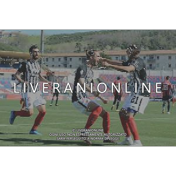 COSENZA - ASCOLI CAMPIONATO CALCIO SERIE B 02.04.2021 NELLA FOTO ESULTANZA DOPO IL GOL DI DANILO QUARANTA CON Riad Bajic E Abdelhamid Sabiri © ANDREA ROSITO / AGENZIA ALDO LIVERANI SAS